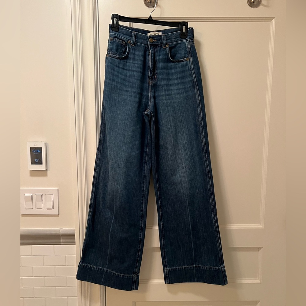 Madewell Superwide-Leg Jeans High Waisted Blue Denim Size 25